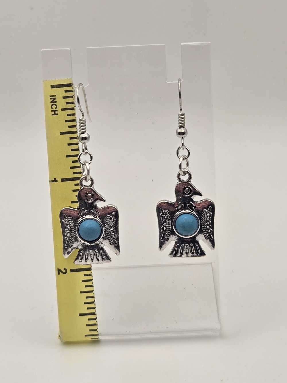 Drop Earrings with Faux Turquoise Stone